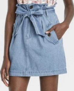 Women's Mini Jean Skirt -Who What Wear- Halifax Wash Denim Size 10 NWT - Picture 1 of 4