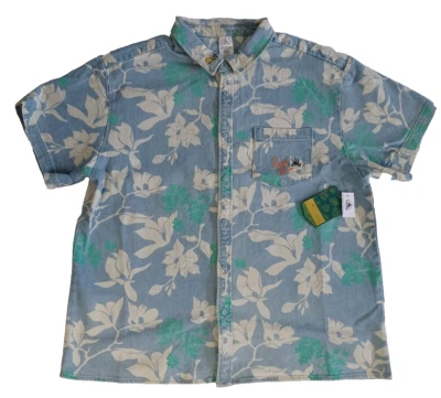 迪士尼世界公园纽扣花卉牛仔公主蒂安娜衬衫成人尺寸 XL — 第 1/4 张图片