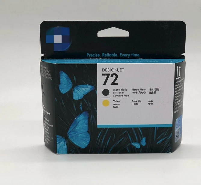 Cabezal de impresión HP72 C9384 negro mate/amarillo NUEVO Foto 1 de 1
