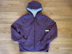 Amazon Essentials Herren Kapuzenpullover L Burgunderrot durchgehender Reißverschluss Sherpa gefüttert Neu mit Etikett - Bild 1 von 8