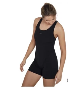 Speedo Women's Endurance+ Plus Legsuit Black Swimsuit Swimming Costume UK12/34 - Picture 1 of 9