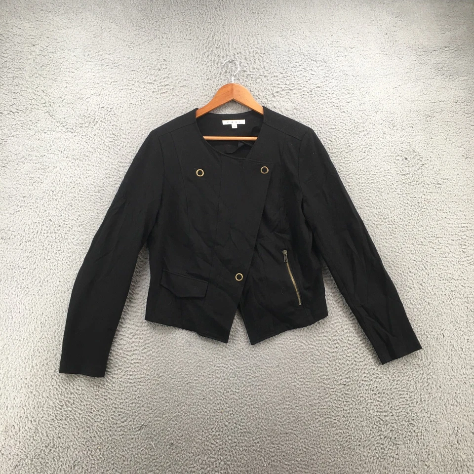 Cabi Blazer Jacket Womens L Black Zipper Pockets Long Sleeve Crew Neck Casual - Image 1 of 4
