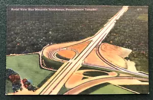 PA-Pennsylvania, Luftaufnahme Blue Mountain Interchange, Vintage Postkarte - Bild 1 von 2