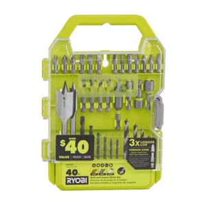 RYOBI Kit Trapano e Avvitatore a Percussione Trapano Avvitatore Punte Guida Set 40 Pezzi - Foto 1 di 5