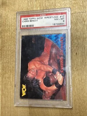 1998 Topps WCW Wrestling #17 Chris Benoit PSA 8 Rookie Pop 16 Higher - Image 1 of 2