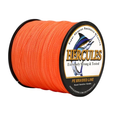 HERCULES Braid Fishing Line 1000M 1094Yds 6-100LB Test Color Select PE 4 Strands - Image 1 of 4
