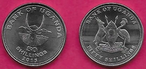 UGANDA 50 SHILLINGS 2015 UNC FRONT FACING WATER BUCK (KOBUS ELLIPSIPRYMNUS),MOUN - Picture 1 of 1