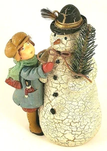 FIGURA VINTAGE 2003 HALLMARK BOY DRESSING MUÑECO DE NIEVE 4" DE ALTO - Imagen 1 de 5