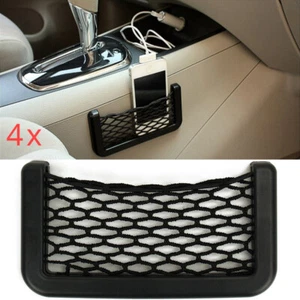 4PACK Black Auto Car Interior Edge Elastic Net Storage Rear Mesh Storage Bag - Picture 1 of 12