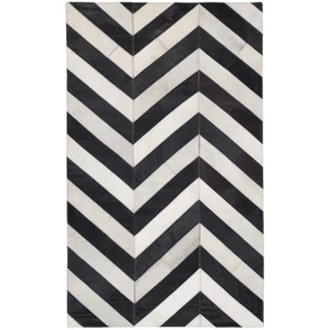 SAFAVIEH Studio Leather STL122A White / Black Rug - Picture 1 of 12