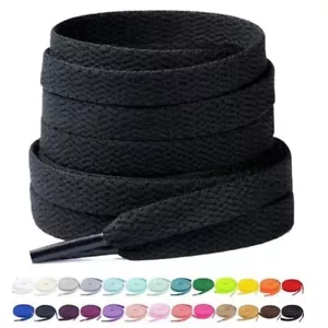 Double Layers Flat Shoe Laces Strings for Boots Sneakers Athletic Tennis Shoes - Picture 1 of 35