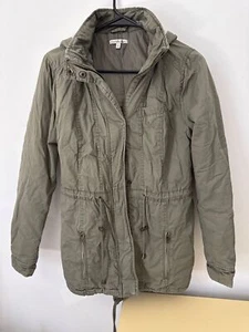 Hooded Utility Cargo Field Jacket Faux fur Minimalist Large - Picture 1 of 4