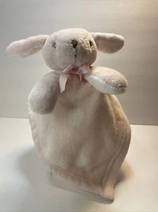 Blankets & Beyond Bunny Lovey Rabbit Baby Security Blanket Pink Bow Triangle 13” - Picture 1 of 11
