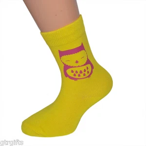 Cute Owl Design Childrens Socks - will suit Boy or Girl Owl kids socks - Picture 1 of 1