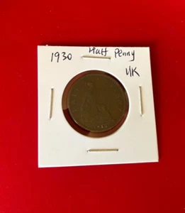 1930 HALF PENNY UK COIN - NICE WORLD COIN !!! - Picture 1 of 2