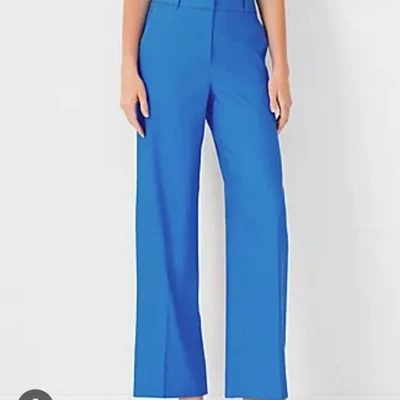 Новый с Ярлыками размер 4 Ann Taylor заводской Нил синий льняной смеси высокая талия широкие брюки - Изображение 1 из 4