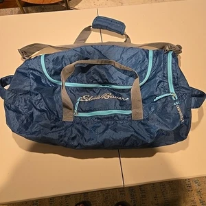 Eddie Bauer Stowaway 45L Light Weight  Duffle Bag. Turquoise. 3 Pocket. - Picture 1 of 10