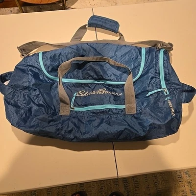Eddie Bauer Stowaway 45L Light Weight  Duffle Bag. Turquoise. 3 Pocket. - Image 1 of 4