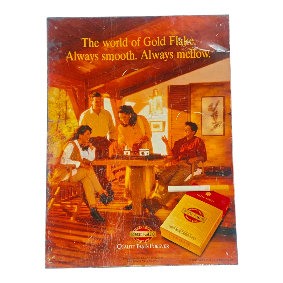 Vintage Old Antique Gold Flake Cigarette Ad. Litho Tin Sign Board , Collectible - Image 1 of 4