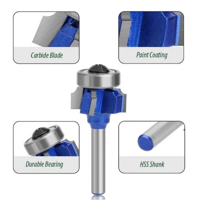 8mm Schaft Abrundfräser Oberfräse Fräser Radius: 1/2/3mm 4 Schneidig Neu - Bild 1 von 4
