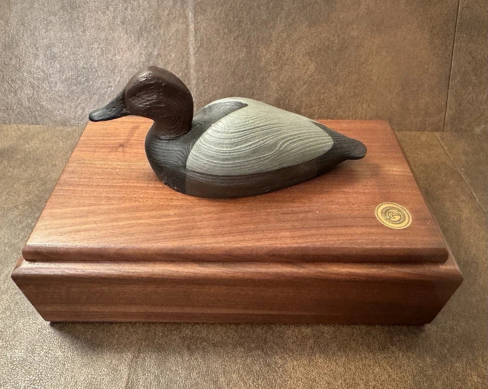 Vintage Ducks Unlimited Hand Carved Duck Decoy Accessory Storage Box 12x7x6 - Image 1 of 4