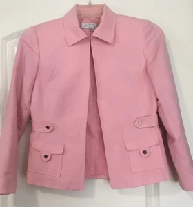 TAHARI by ARTHUR S. LEVINE PINK LINEN BLENED LINED JACKET - 4P - Picture 1 of 5