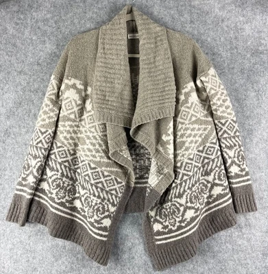 Cárdigan Abercrombie Fitch Mezcla Lana Mujer Pequeño Beige Estampado Boho Azteca Foto 1 de 4