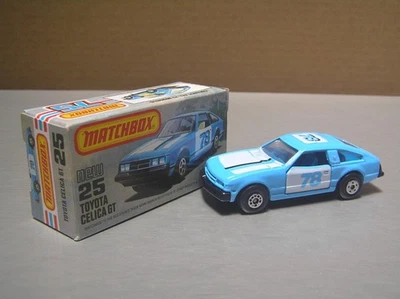 Matchbox Superfast MB25 Toyota Celica GT with scarce factory error hubs MIB - Image 1 of 4