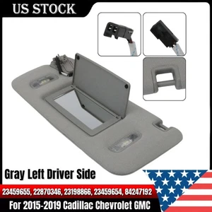 Gray Left Driver Side Sun Visor W/ Light Fits Chevrolet Suburban Tahoe 15-19 NEW - Foto 1 di 20