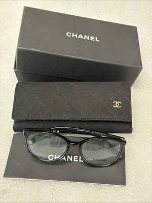 Chanel CH3432A C501 Gafas Negras Ajuste Asiático 53-17-140 Oro Logo Demostración Foto 1 de 4