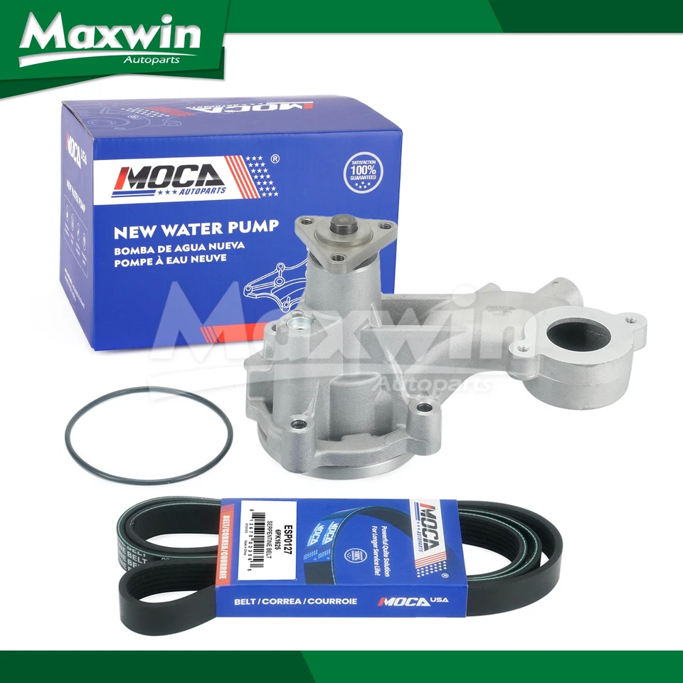 Bomba de agua con brida de polea de 3 pernos con correa serpentina apta para Ford F-150 2013-2022 5,0 L Foto 1 de 4