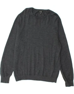 J. CREW Mens Crew Neck Jumper Sweater Large Grey Merino Wool CR12 - Picture 1 of 3