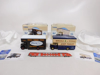 2x Corgi Classic 1:50 Modello Bedford 97088 Bianco 97089 Masons Mint + Box # - Immagine 1 di 4
