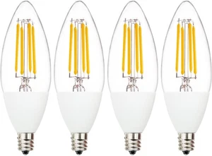 Jaspertronics™ Dusk to Dawn B11 LED Candelabra Bulbs, 2700K, 4W, E12 Base, 4 - Picture 1 of 9