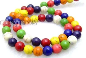 Cuentas redondas multicolores de 8 mm para hacer joyas hágalo usted mismo cadena 15" los488 - Imagen 1 de 2