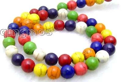 Cuentas redondas multicolores TURQUESA de 8 mm para hacer joyas hebra hágalo usted mismo 15" los488 Foto 1 de 2