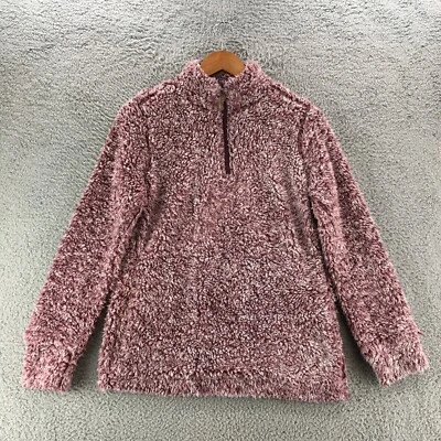 Weatherproof Teddy Fuzzy Jacket Womens Small Purple Faux Fur Mock Quarter Zip - Image 1 of 4