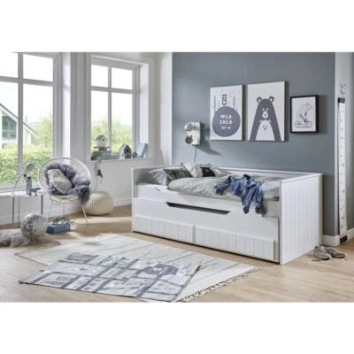 Gästebett Kojenbett Spielebett Multifunktionsbett RONNY weiss 90x200cm  NEU - Bild 1 von 4