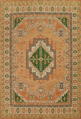 Alfombra vibrante tamaño habitación kazaja hecha a mano tradición patrones geométricos lana 9x12 pies Foto 1 de 4