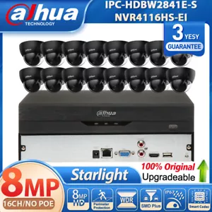 Black Dahua 16CH NO POE NVR 8MP MIC vandal proof Security IP Camera System Lot - Picture 1 of 45