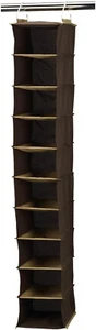 10-Shelf Wide Hanging Shoe Organizer, Soft and Durable Polyester, Sturdy Hooks f - Picture 1 of 12