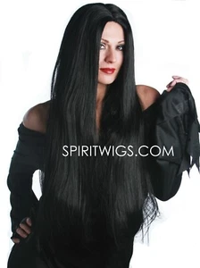 LONG BLACK WITCH WIG Deluxe Halloween Costume Wig - Picture 1 of 1