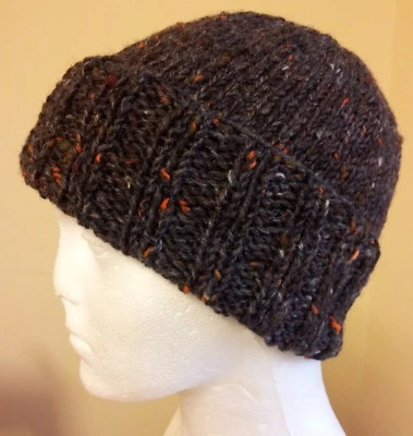Gorro Girado Espalda Costilla Tejido a Mano en Irlanda 100% Lana Aran Donegal Tweed Foto 1 de 4