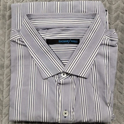 Zachary Prell Button Up Shirt Men Size 2XL Blue Striped Long Sleeve Casual 😊 - Image 1 of 4