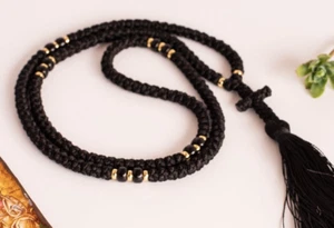 150 Greek Komboskini Jesus Prayer Black Religious Orthodox Chotki easter gift - Picture 1 of 10