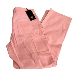 Dickies Pink Carpenter Jeans Womens 9/29 Workwear Utility Gorpcore Casual NWT - Picture 1 of 10
