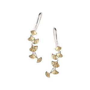 Pendientes colgantes de plata esterlina 925 hojas de ginkgo A1407 - Imagen 1 de 7