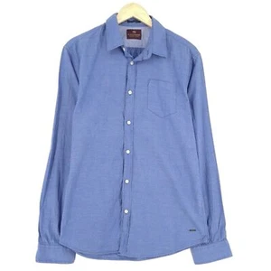 Scotch & Soda Shirt Men Blue Long Sleeve Zf3 Size L - Picture 1 of 8