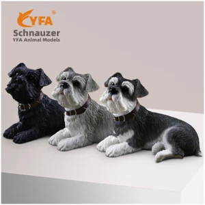 JJM Miniature Schnauzer Dog Figure Animal Toy Model Adult Kids Xmas Gift - Imagen 1 de 14