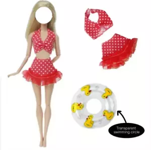 Red Polka Dot Mode Puppe Badeanzug Kleidung Set für 11,5" Puppen Zubehör - Bild 1 von 1
